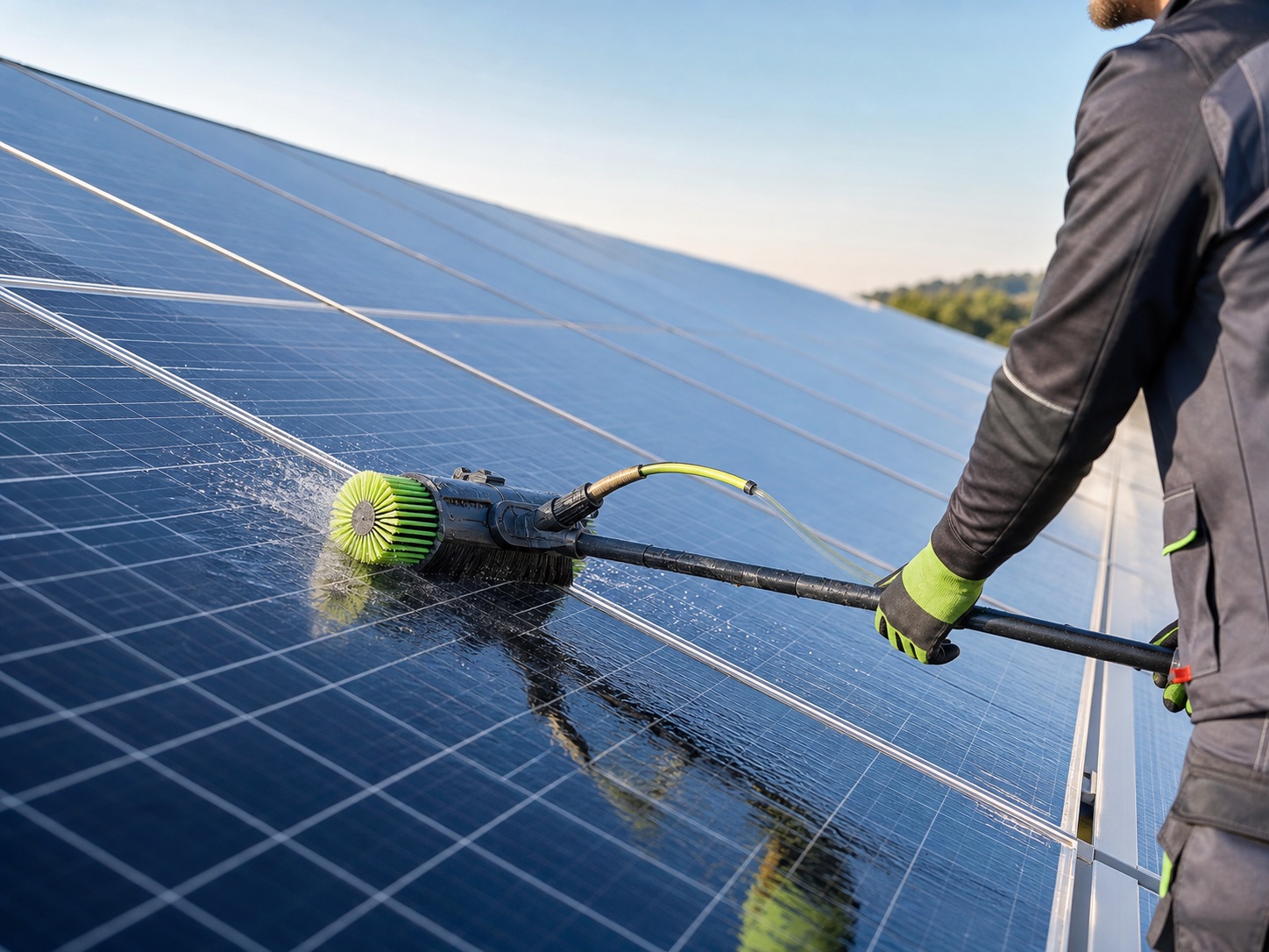 Professionelle Reinigung von Photovoltaikmodulen